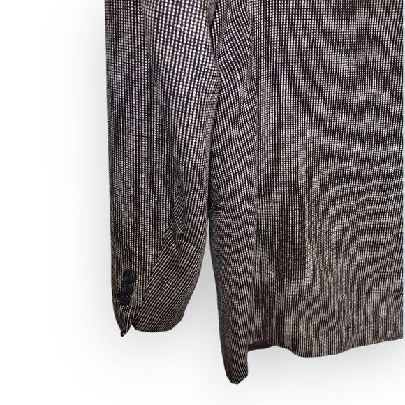 Yves Saint Laurent Mens Blazer Sz 44R Houndstooth Jacket Black Silk Linen Vtg - Picture 9 of 13